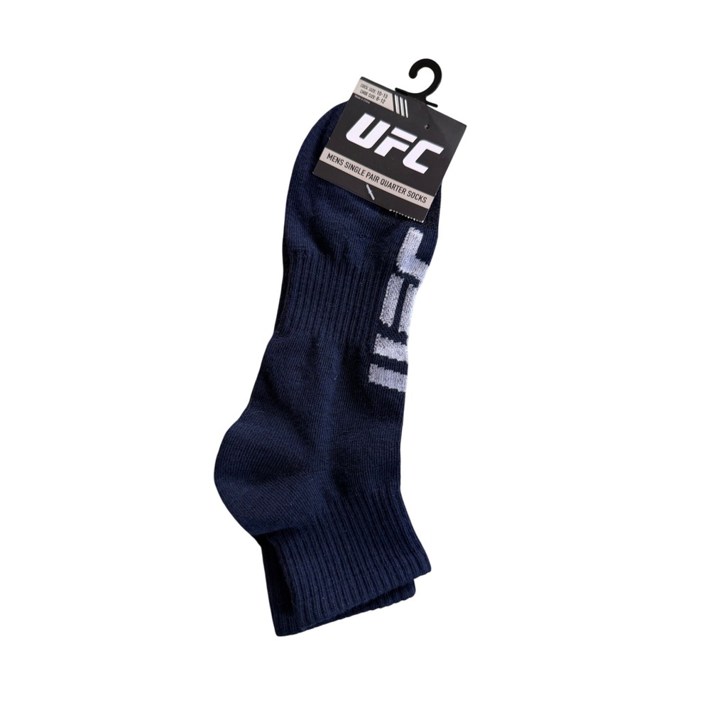 UFC Mens Quarter Socks Navy Blue Single Pair Athletic Logo  Sz 10-13